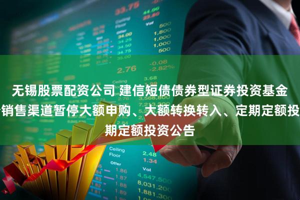 无锡股票配资公司 建信短债债券型证券投资基金在部分销售渠道暂停大额申购、大额转换转入、定期定额投资公告